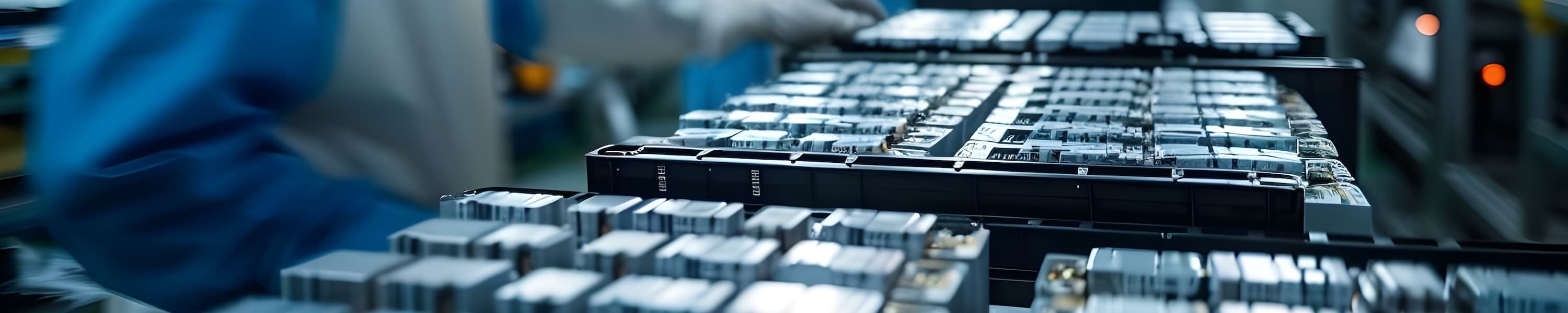 Lithium battery packs on a product line