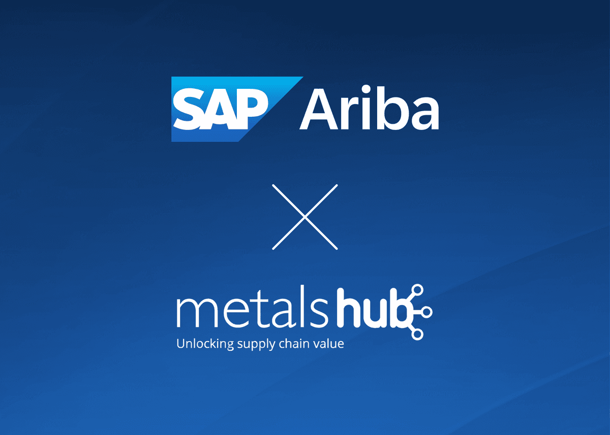 SAP Ariba vs Metalshub logos on dark blue background